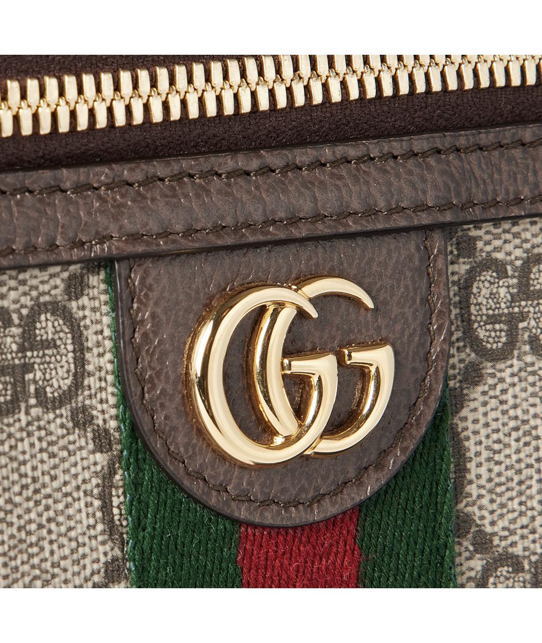 GUCCI Коричневая кожаная сумка через плечо, фото 3