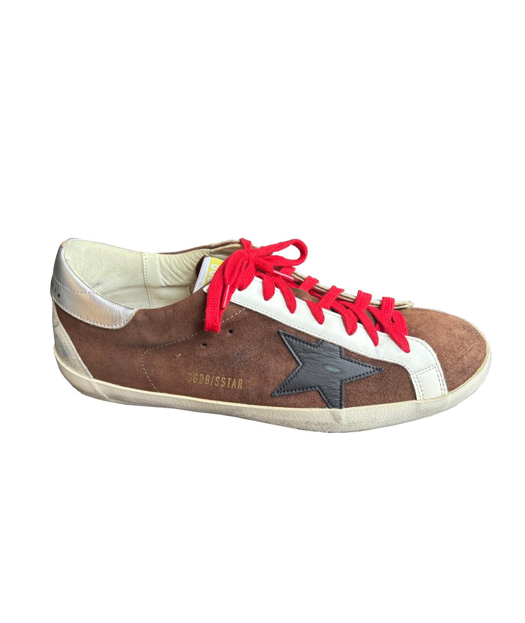GOLDEN GOOSE DELUXE BRAND Коричневые кожаные низкие кроссовки / кеды, фото 10