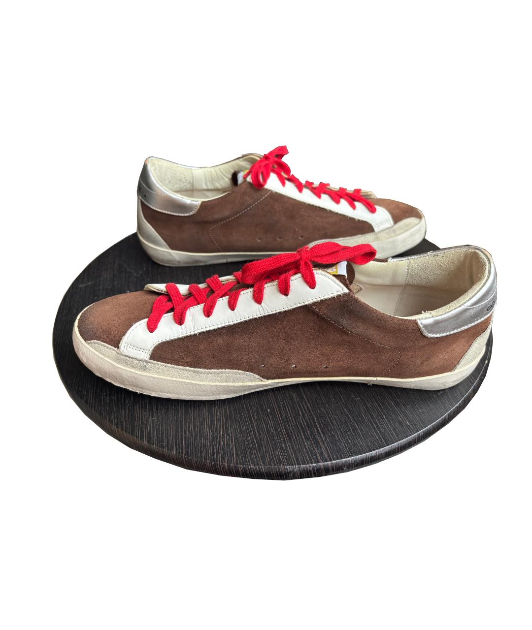 GOLDEN GOOSE DELUXE BRAND Коричневые кожаные низкие кроссовки / кеды, фото 9