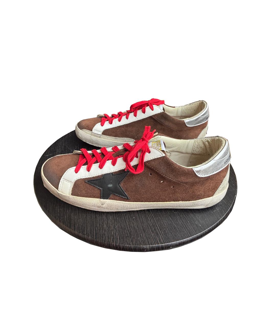 GOLDEN GOOSE DELUXE BRAND Коричневые кожаные низкие кроссовки / кеды, фото 6