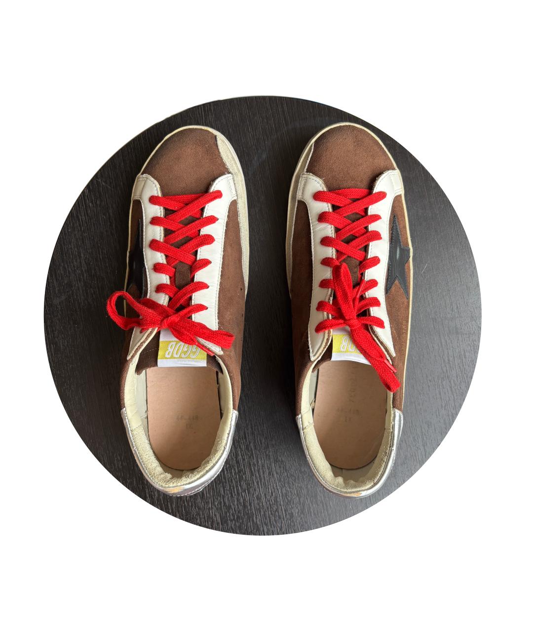 GOLDEN GOOSE DELUXE BRAND Коричневые кожаные низкие кроссовки / кеды, фото 3