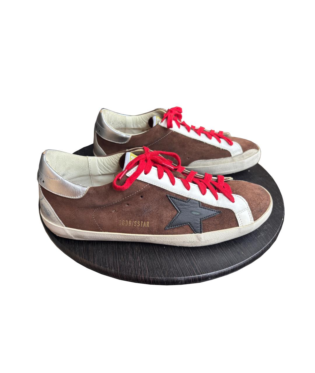 GOLDEN GOOSE DELUXE BRAND Коричневые кожаные низкие кроссовки / кеды, фото 7