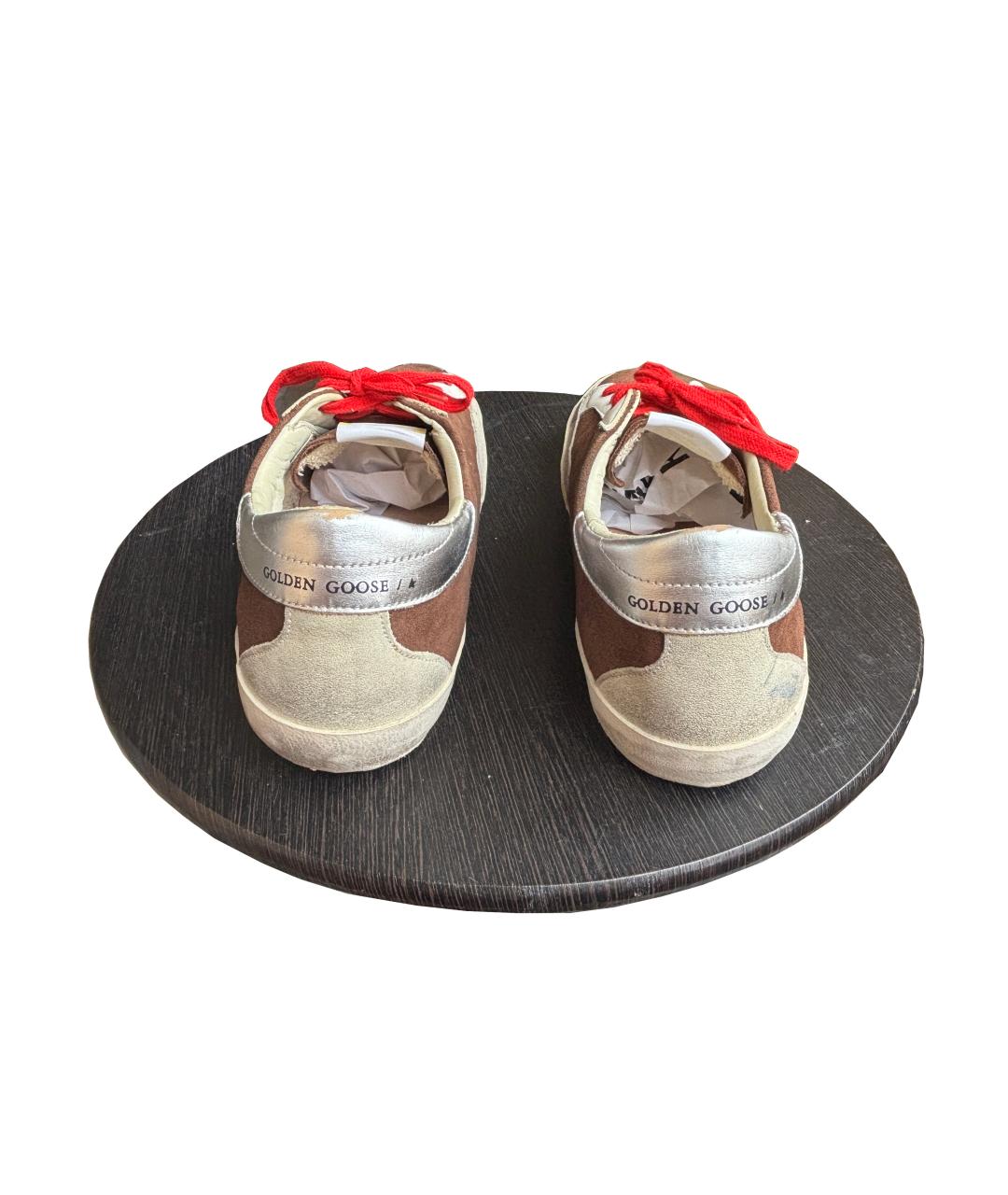 GOLDEN GOOSE DELUXE BRAND Коричневые кожаные низкие кроссовки / кеды, фото 4