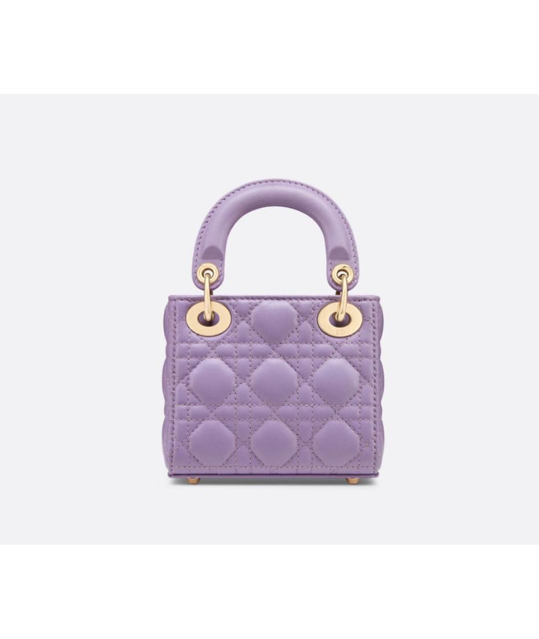 CHRISTIAN DIOR Фиолетовая кожаная сумка с короткими ручками, фото 2