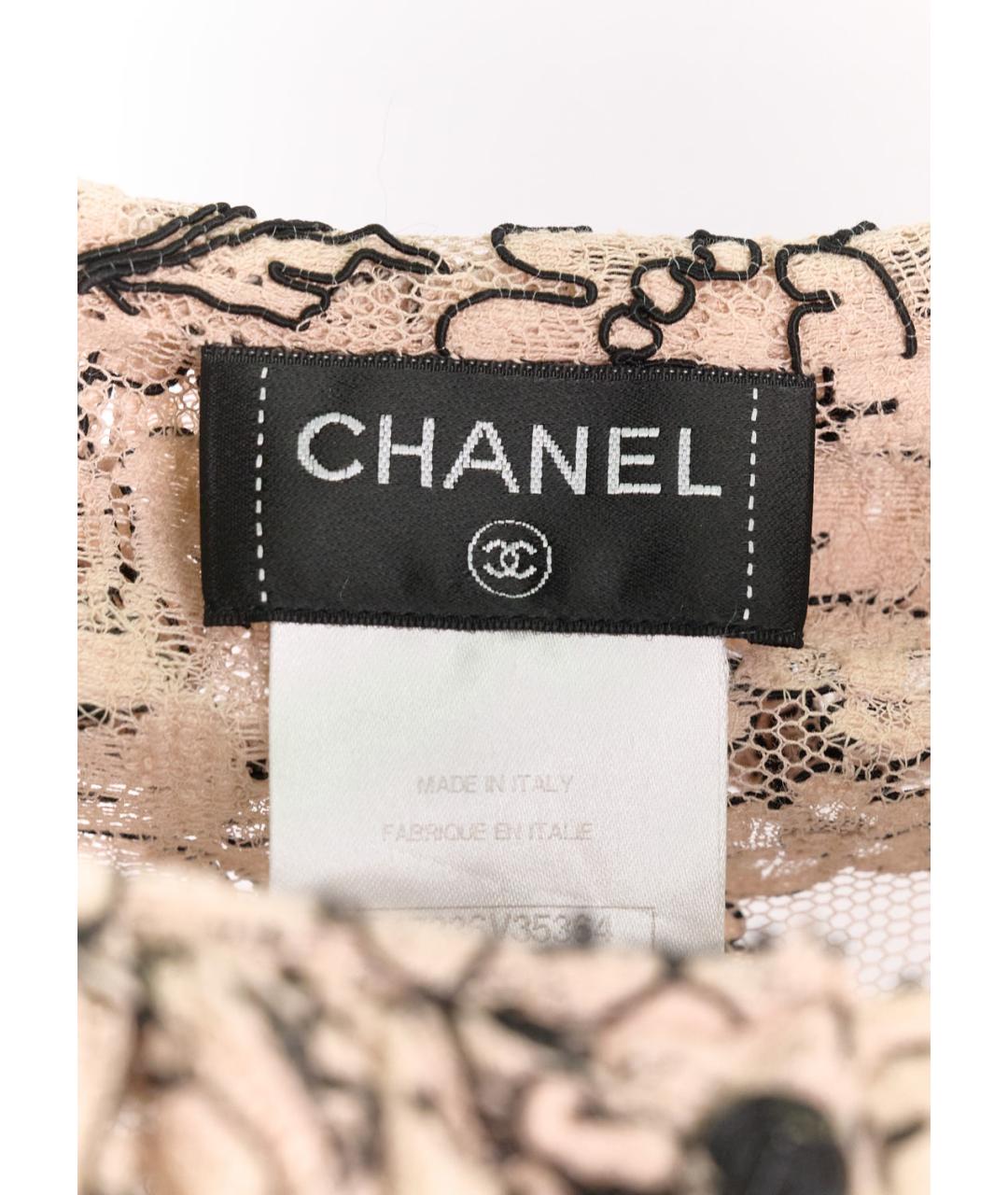 CHANEL Бежевая хлопко-эластановая блузы, фото 4