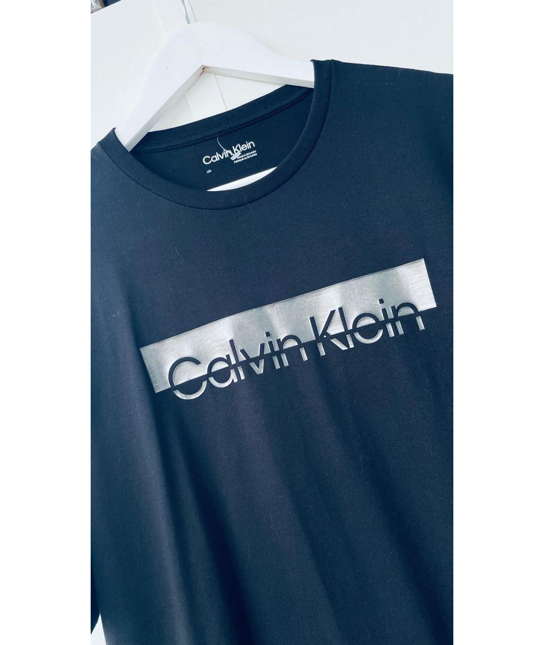 CALVIN KLEIN Черная хлопковая футболка, фото 3