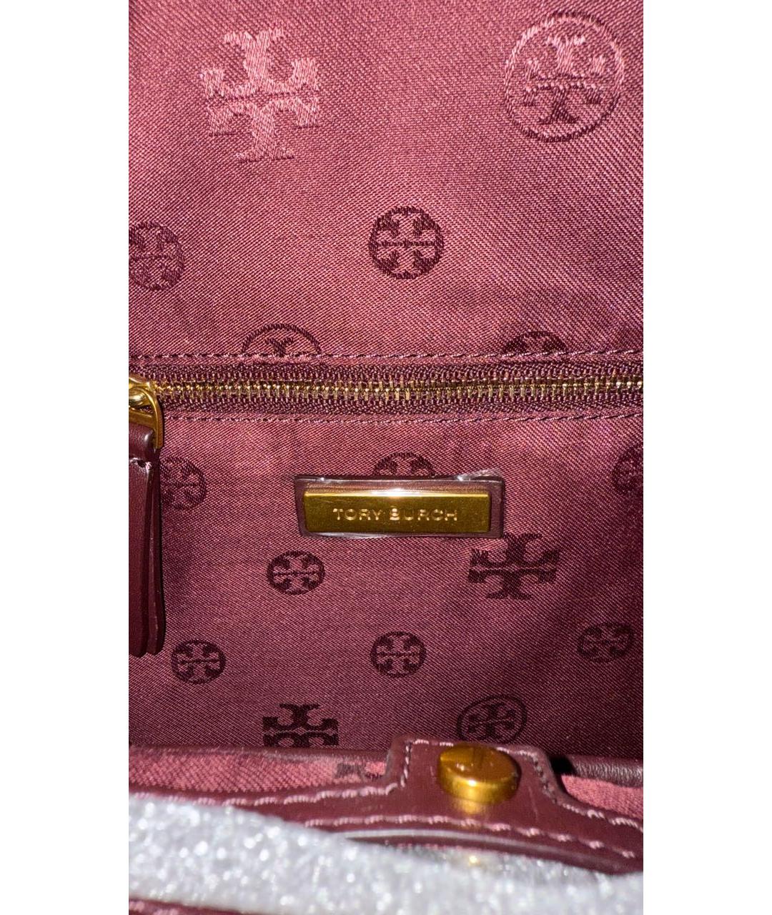 TORY BURCH Бордовый кожаный рюкзак, фото 4