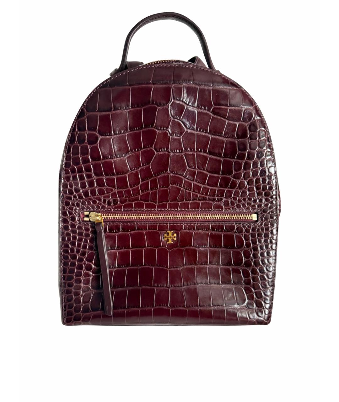 TORY BURCH Бордовый кожаный рюкзак, фото 1