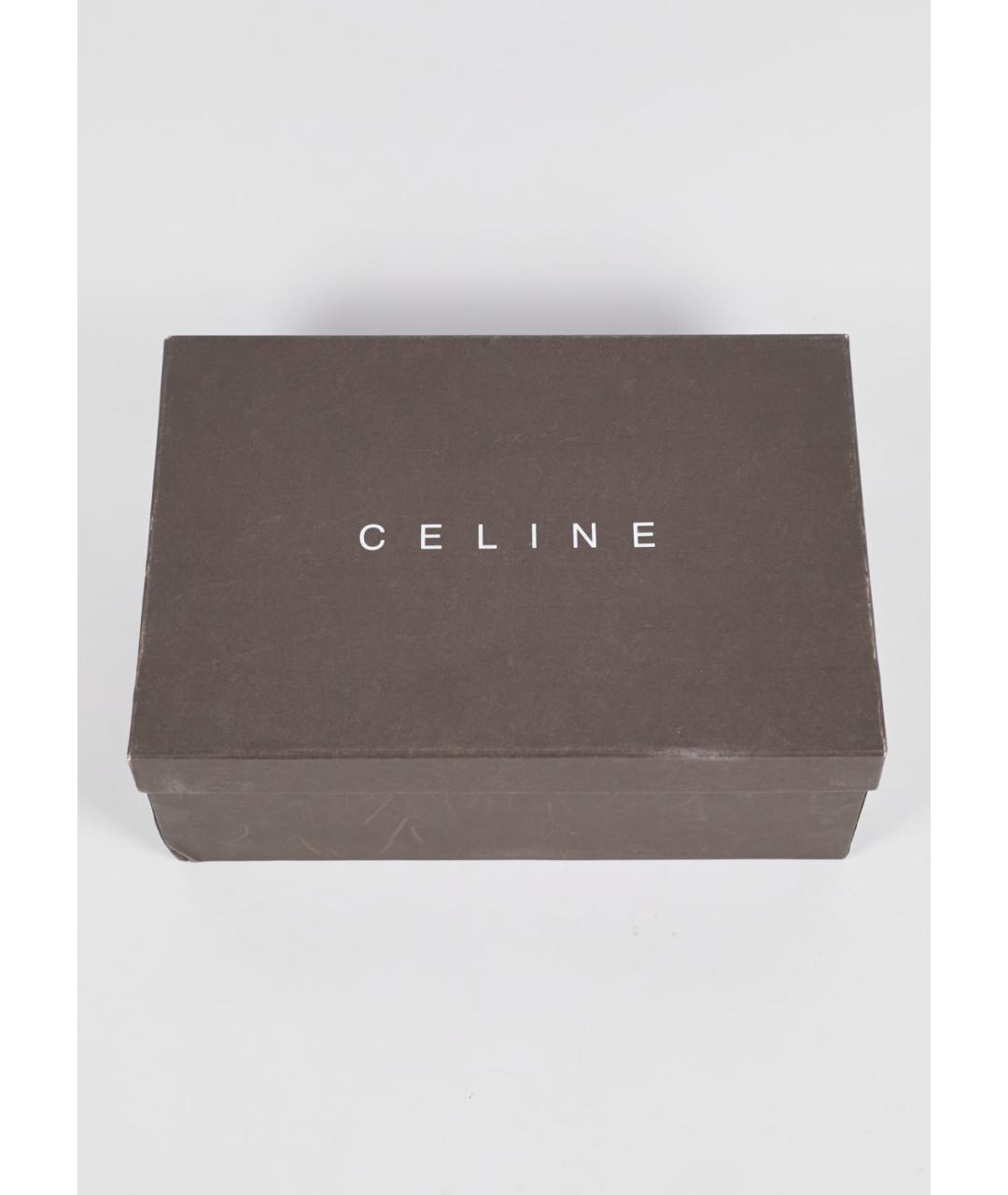 CELINE Коричневые кожаные босоножки, фото 7