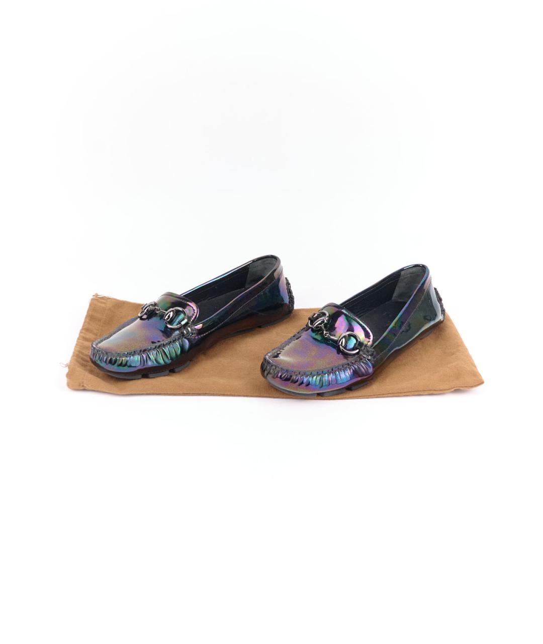 GUCCI Черные мокасины из лакированной кожи, фото 6