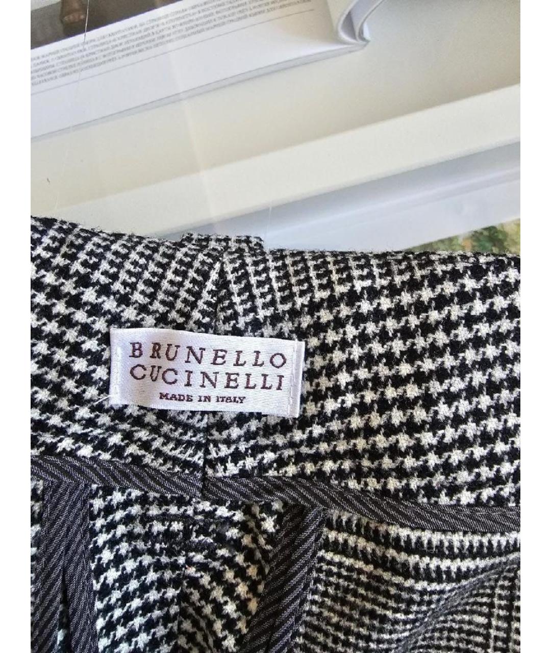 BRUNELLO CUCINELLI Антрацитовые кашемировые прямые брюки, фото 8