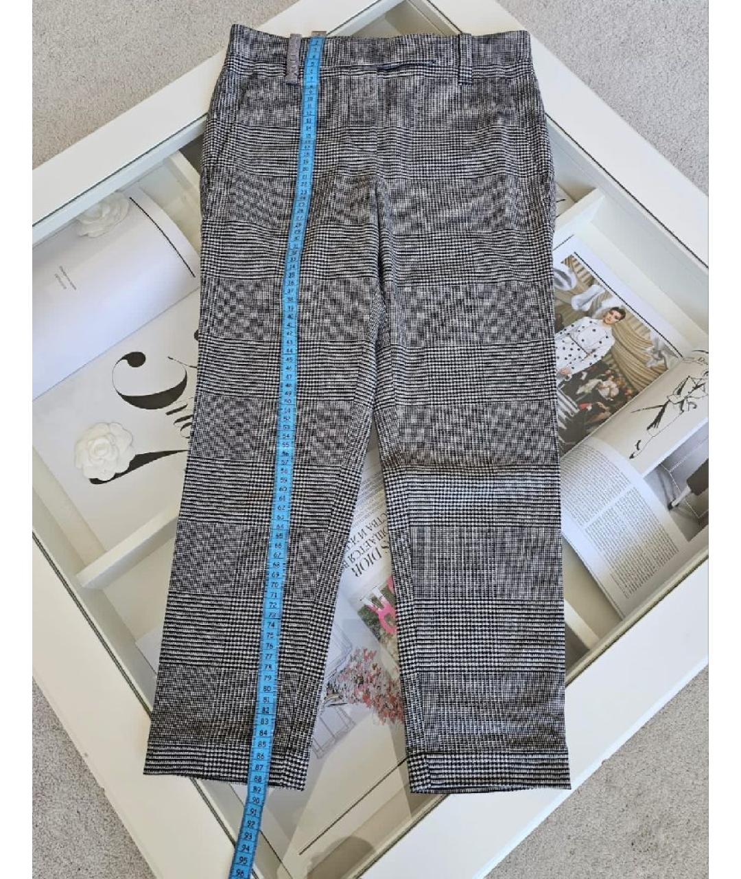 BRUNELLO CUCINELLI Антрацитовые кашемировые прямые брюки, фото 5