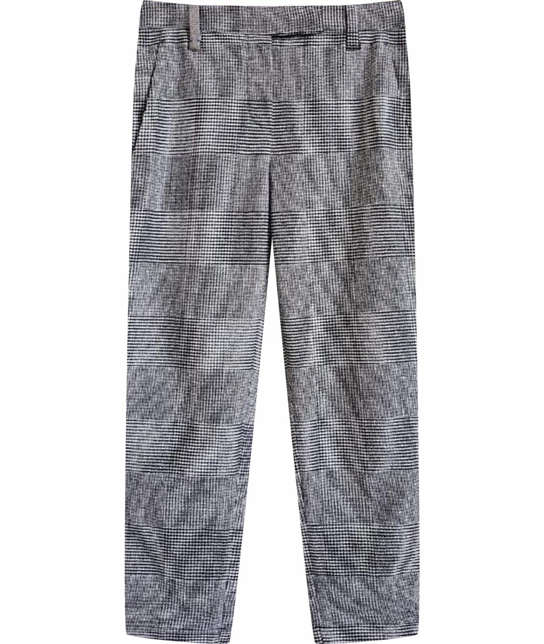 BRUNELLO CUCINELLI Антрацитовые кашемировые прямые брюки, фото 1