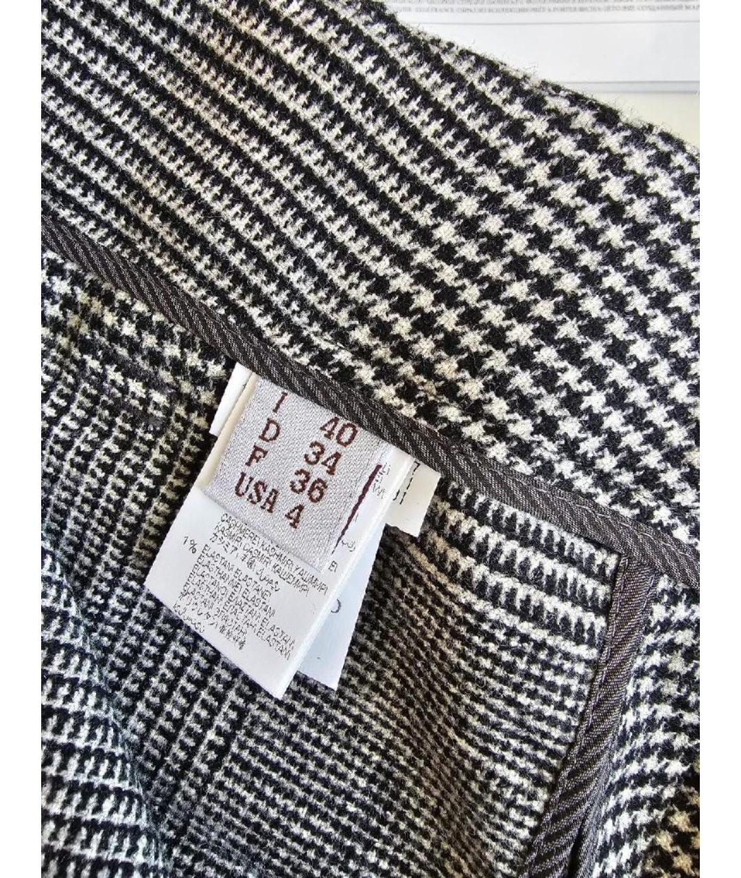 BRUNELLO CUCINELLI Антрацитовые кашемировые прямые брюки, фото 9