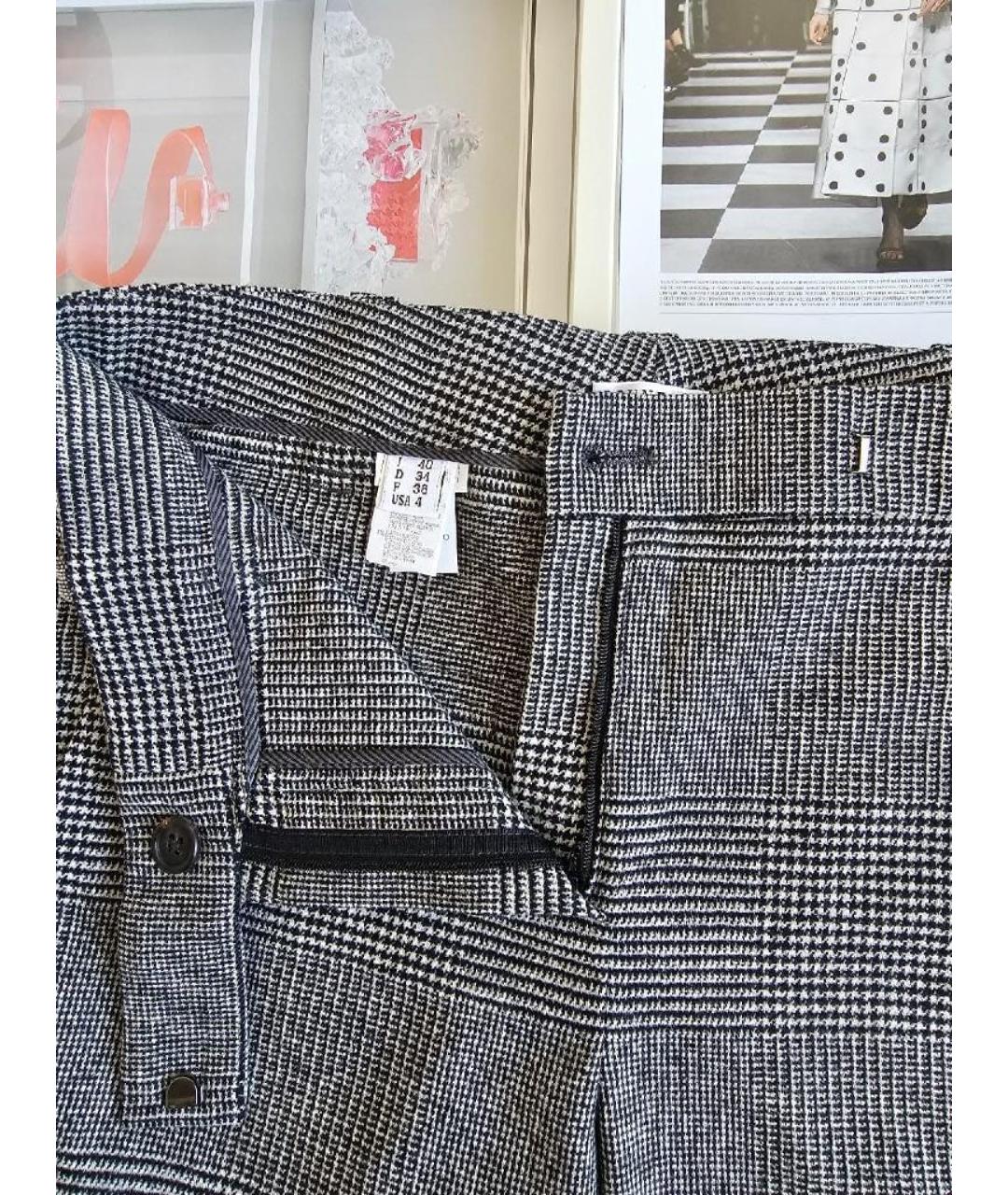 BRUNELLO CUCINELLI Антрацитовые кашемировые прямые брюки, фото 3