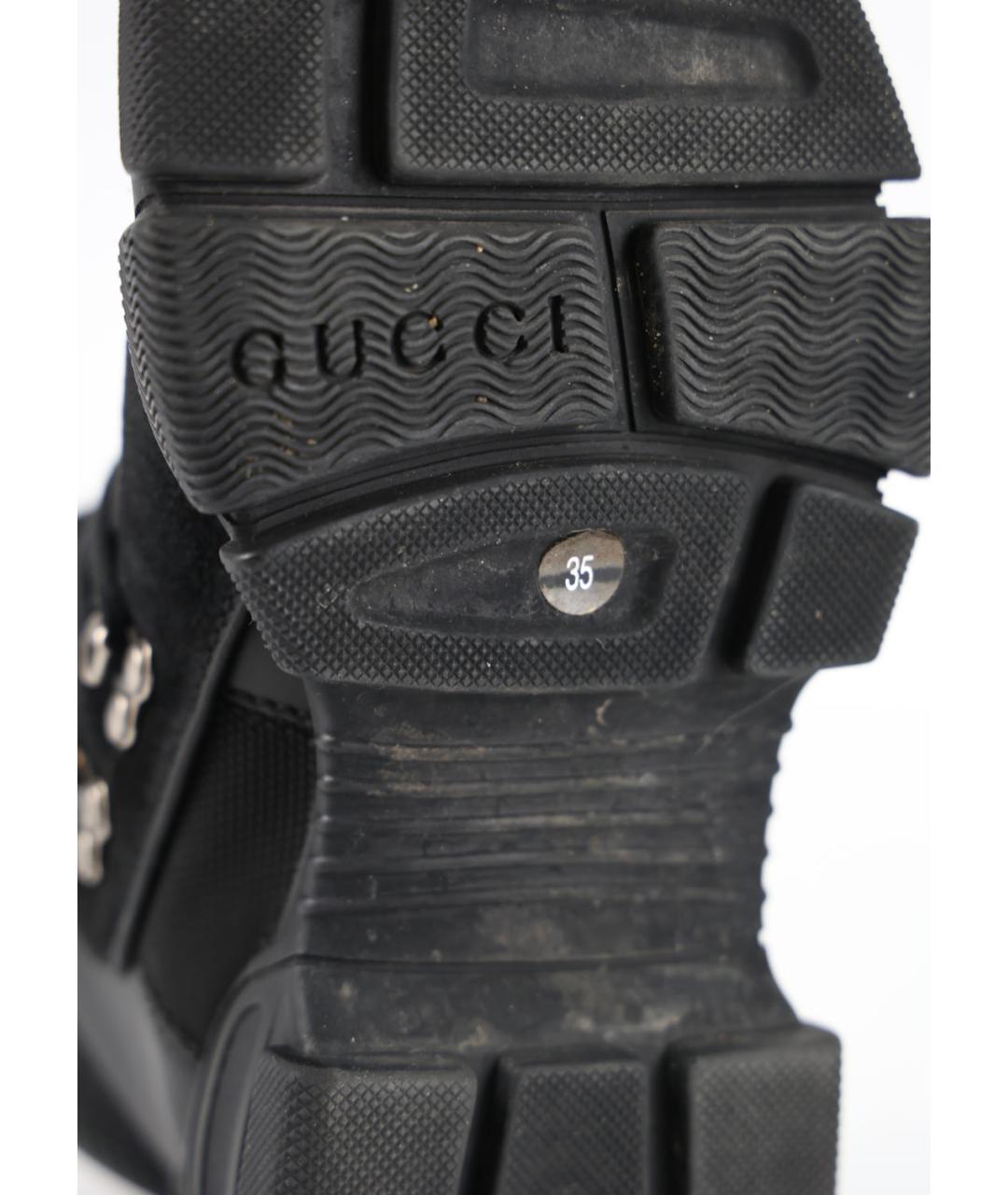 GUCCI Черные кожаные ботинки, фото 5