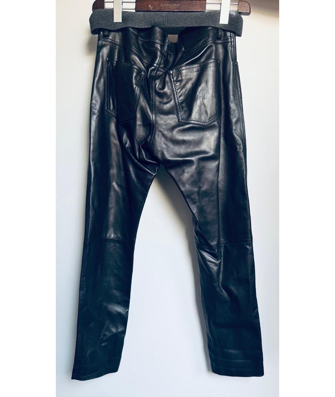 TOM FORD Черные кожаные брюки узкие, фото 2