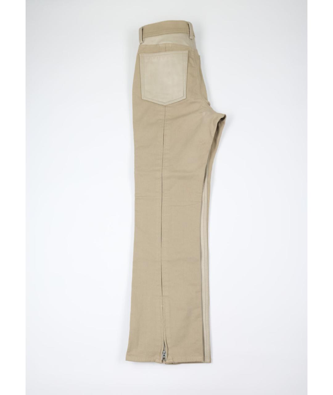 ACNE STUDIOS Бежевые кожаные прямые брюки, фото 2
