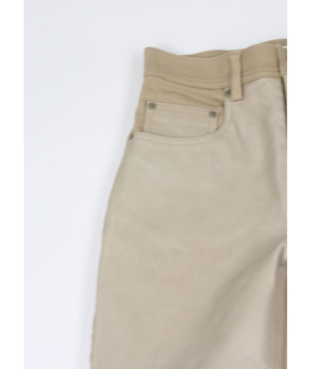 ACNE STUDIOS Бежевые кожаные прямые брюки, фото 5