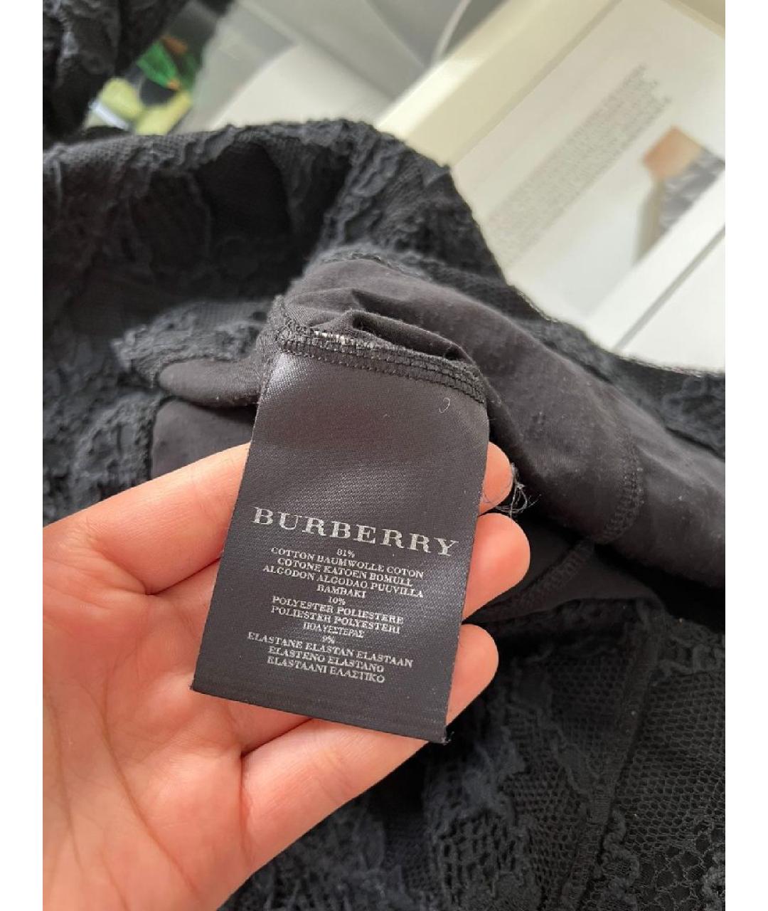 BURBERRY Черное хлопковое платье, фото 8