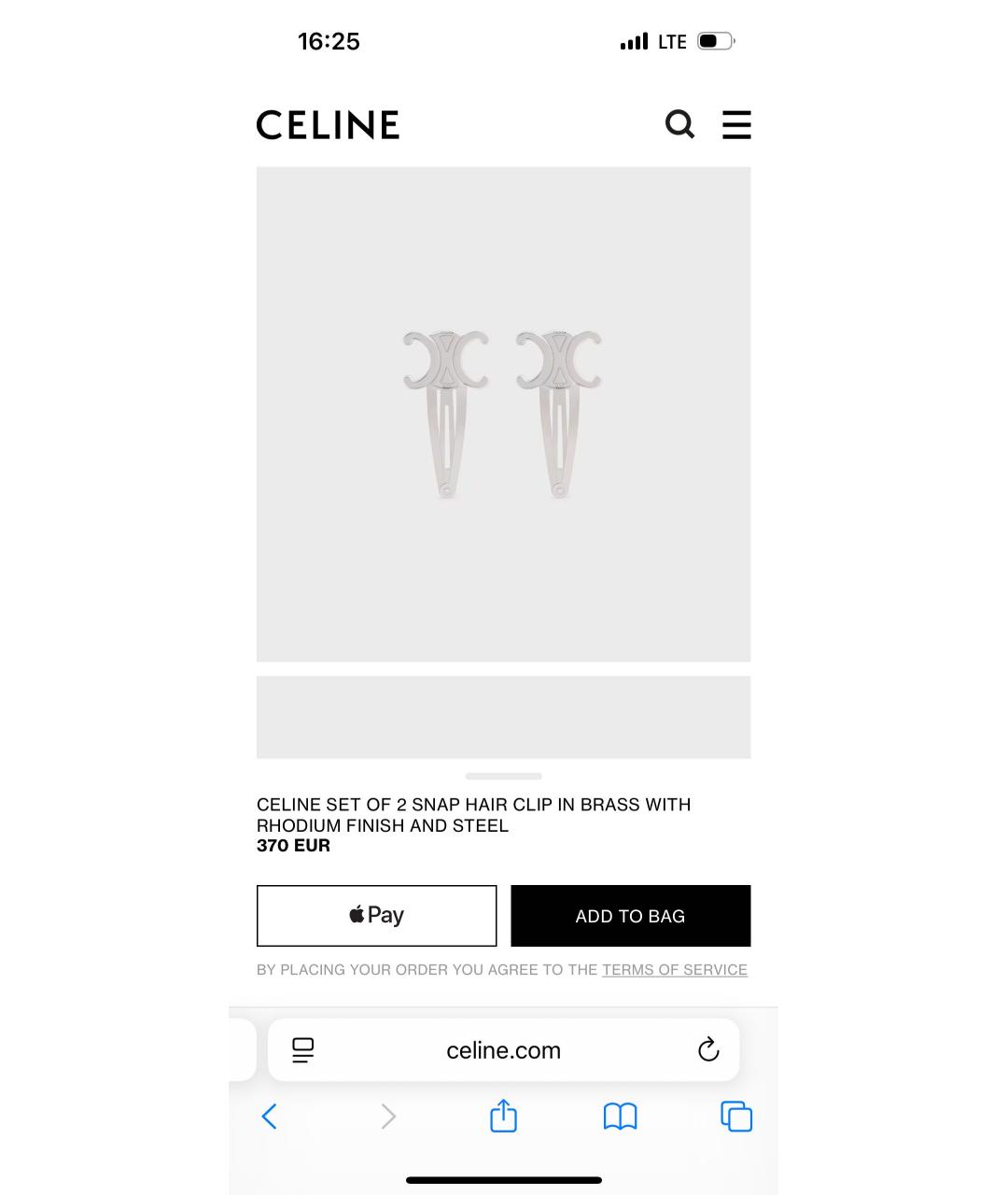 CELINE Серебряная заколка, фото 6