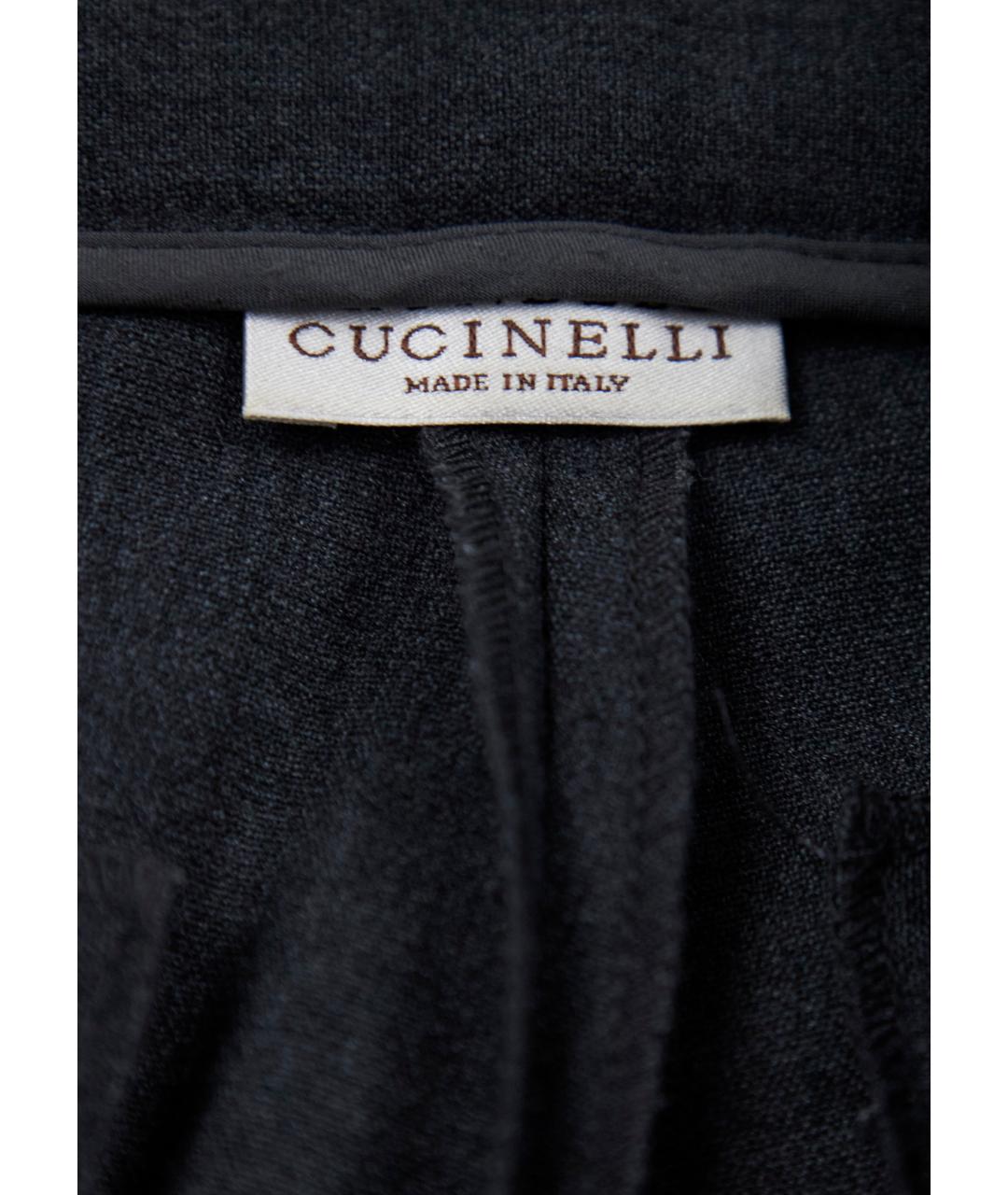 BRUNELLO CUCINELLI Серые полиэстеровые прямые брюки, фото 3