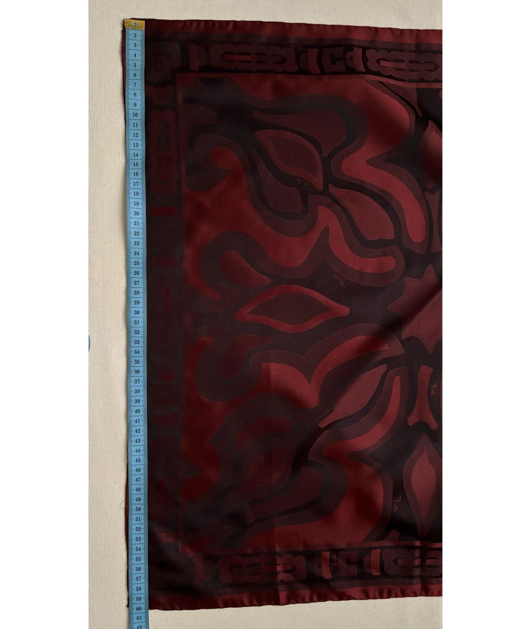 EMILIO PUCCI Бордовый шелковый платок, фото 8