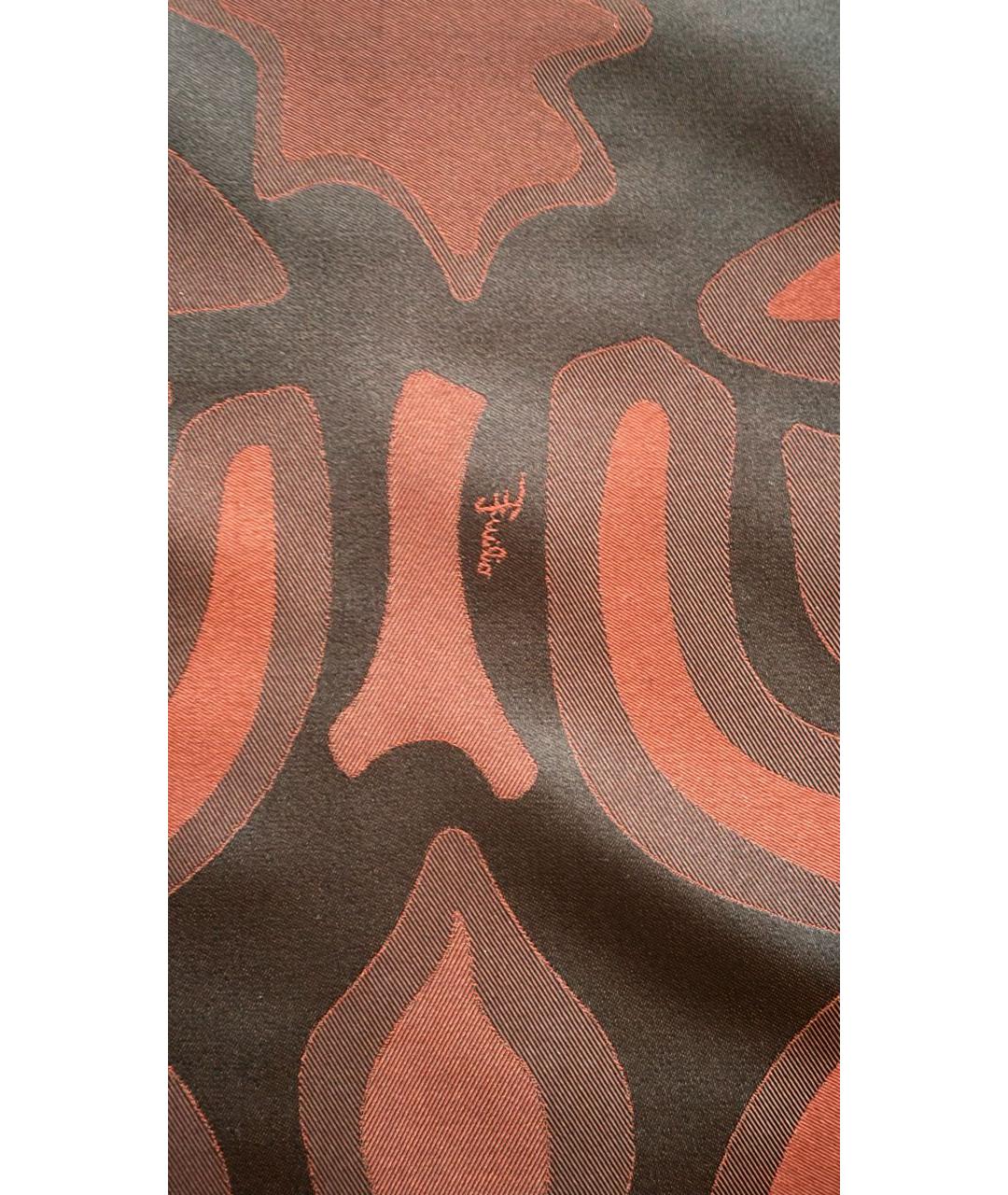 EMILIO PUCCI Бордовый шелковый платок, фото 4