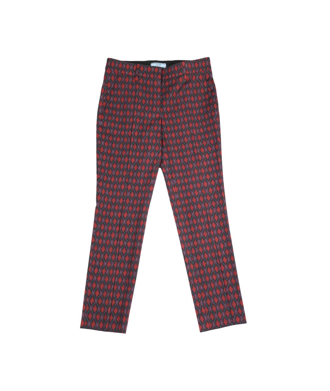 PRADA Мульти шерстяные прямые брюки, фото 1