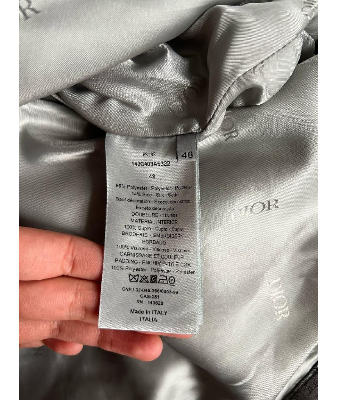 CHRISTIAN DIOR Серая полиэстеровая куртка, фото 7