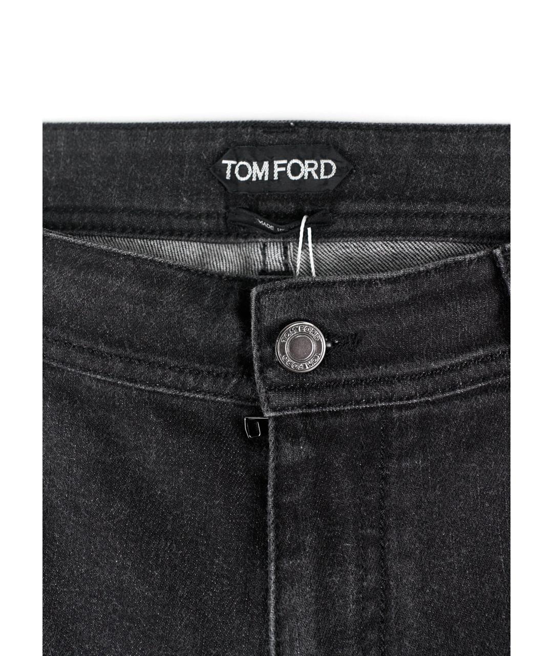 TOM FORD Черные хлопковые джинсы слим, фото 3