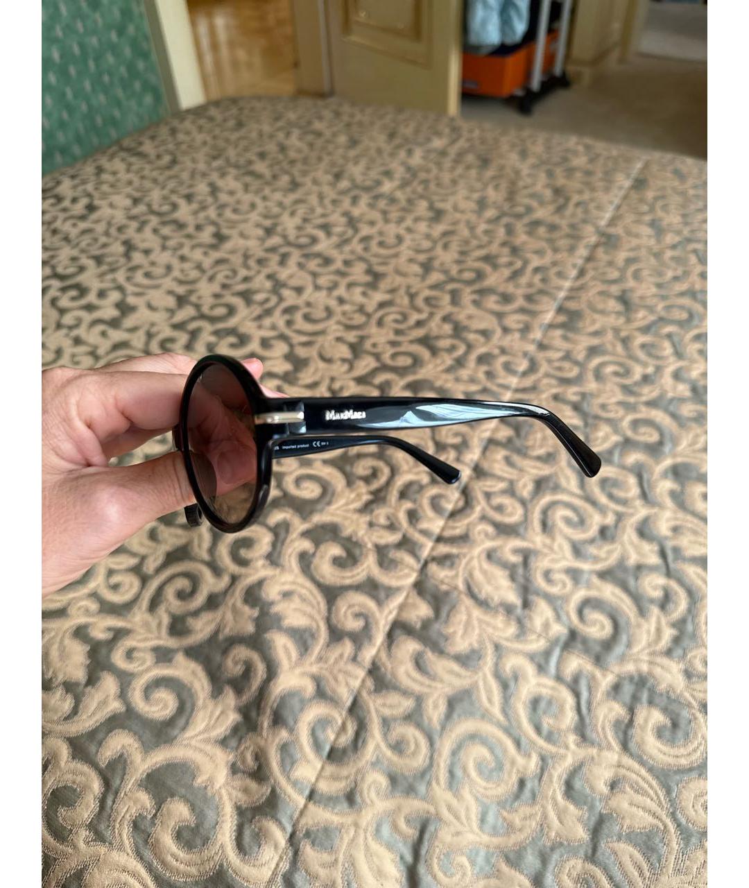 MAX MARA Черные пластиковые солнцезащитные очки, фото 3