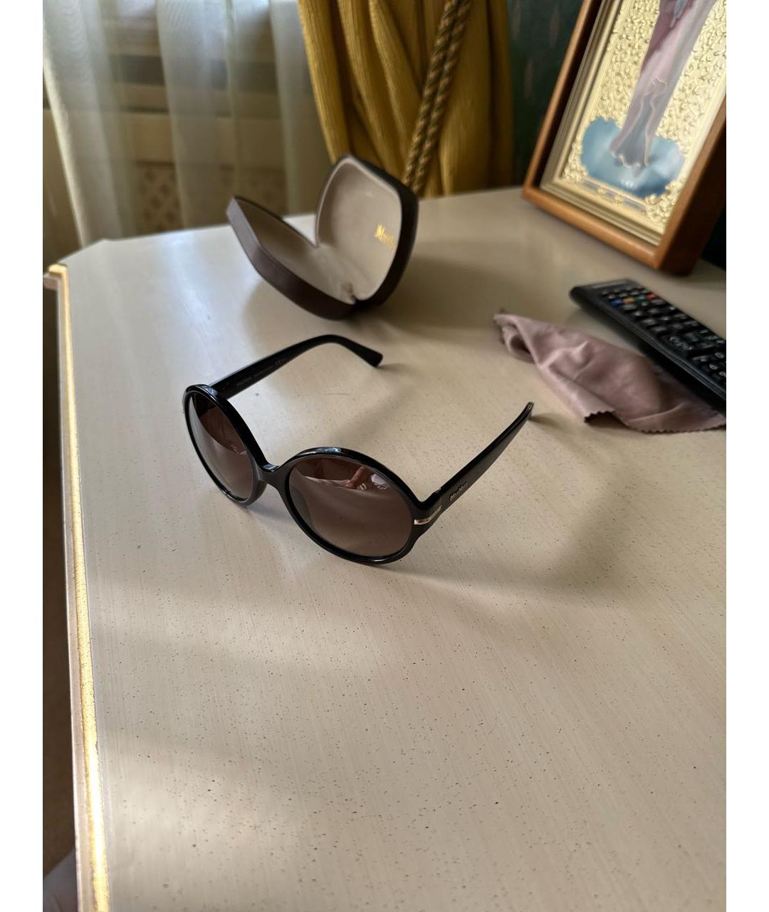 MAX MARA Черные пластиковые солнцезащитные очки, фото 2