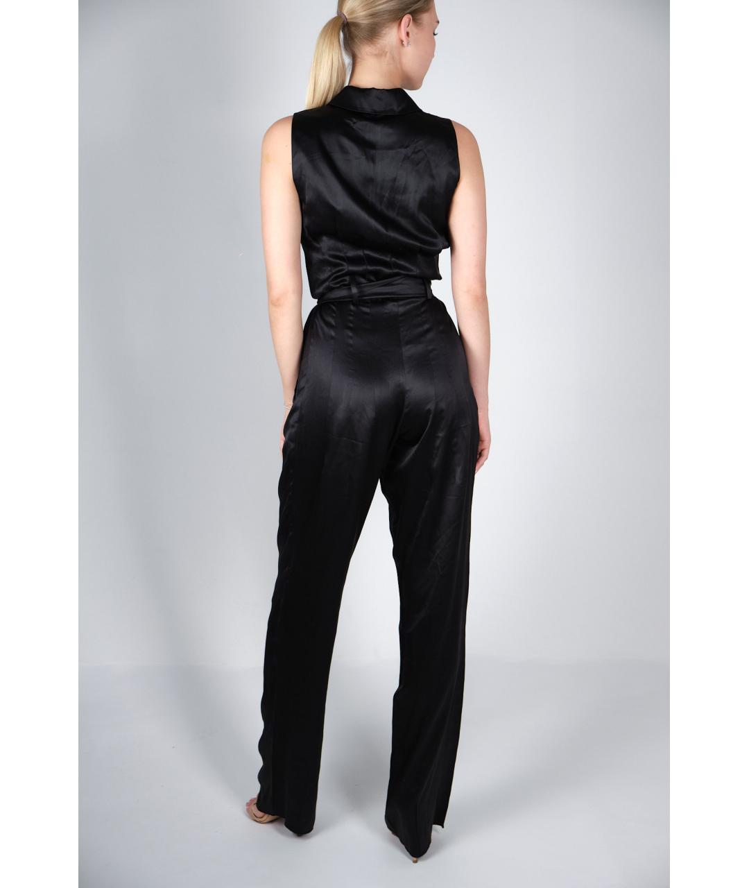 SAINT LAURENT Черный шелковый комбинезон, фото 2