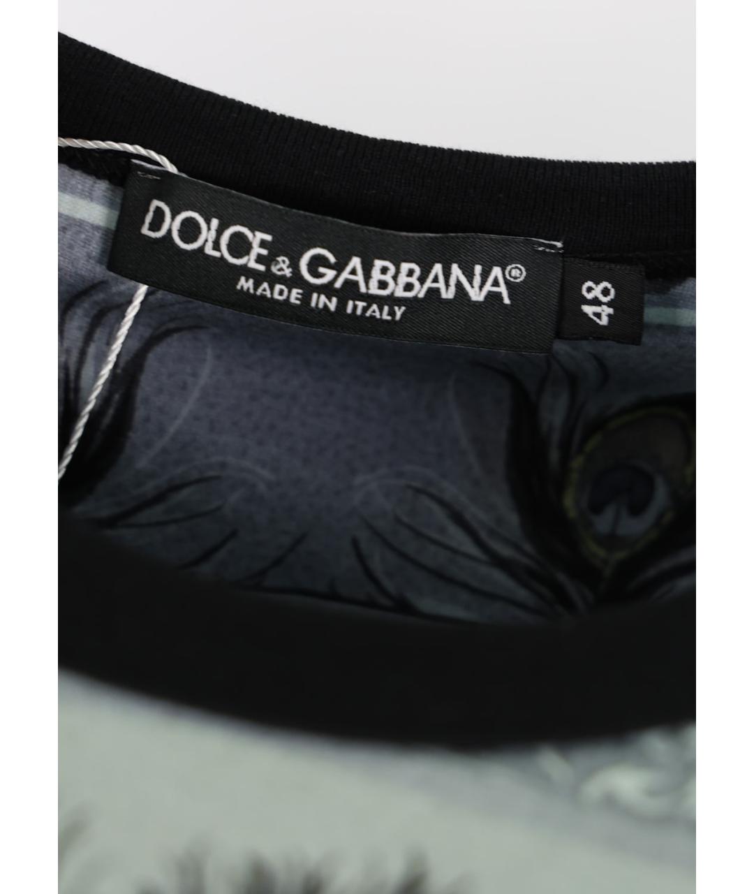 DOLCE&GABBANA Серая хлопковая футболка, фото 3