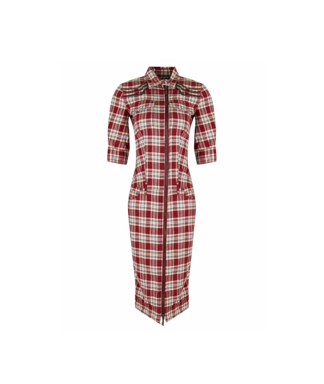 ALEXANDER MCQUEEN Мульти хлопковое повседневное платье, фото 1