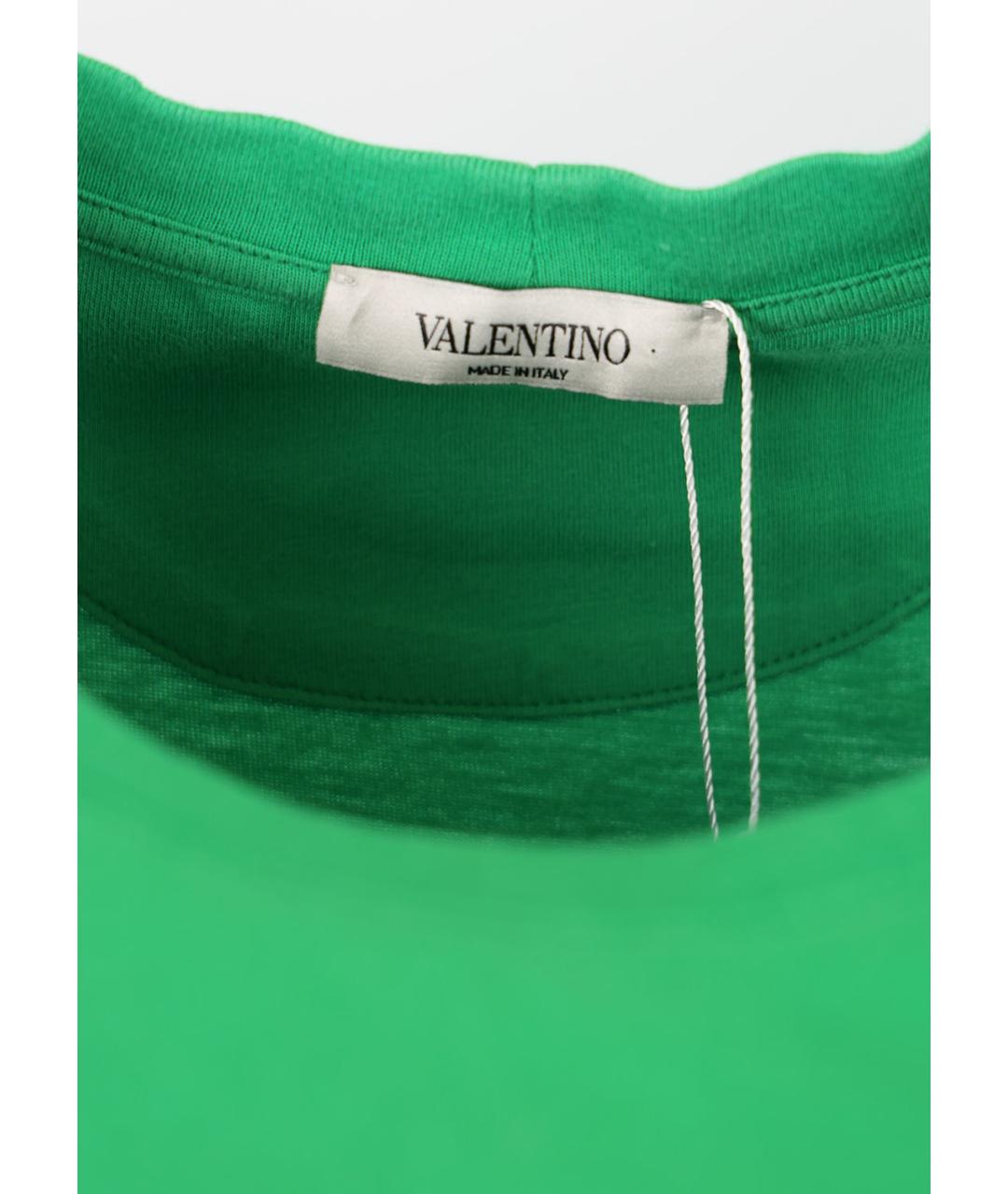 VALENTINO Зеленая хлопковая футболка, фото 3