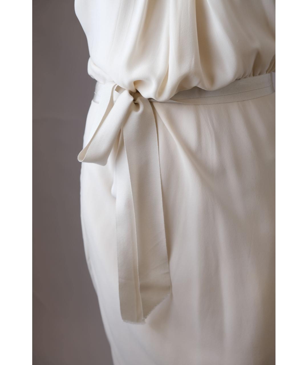 LANVIN Бежевое шелковое вечернее платье, фото 4