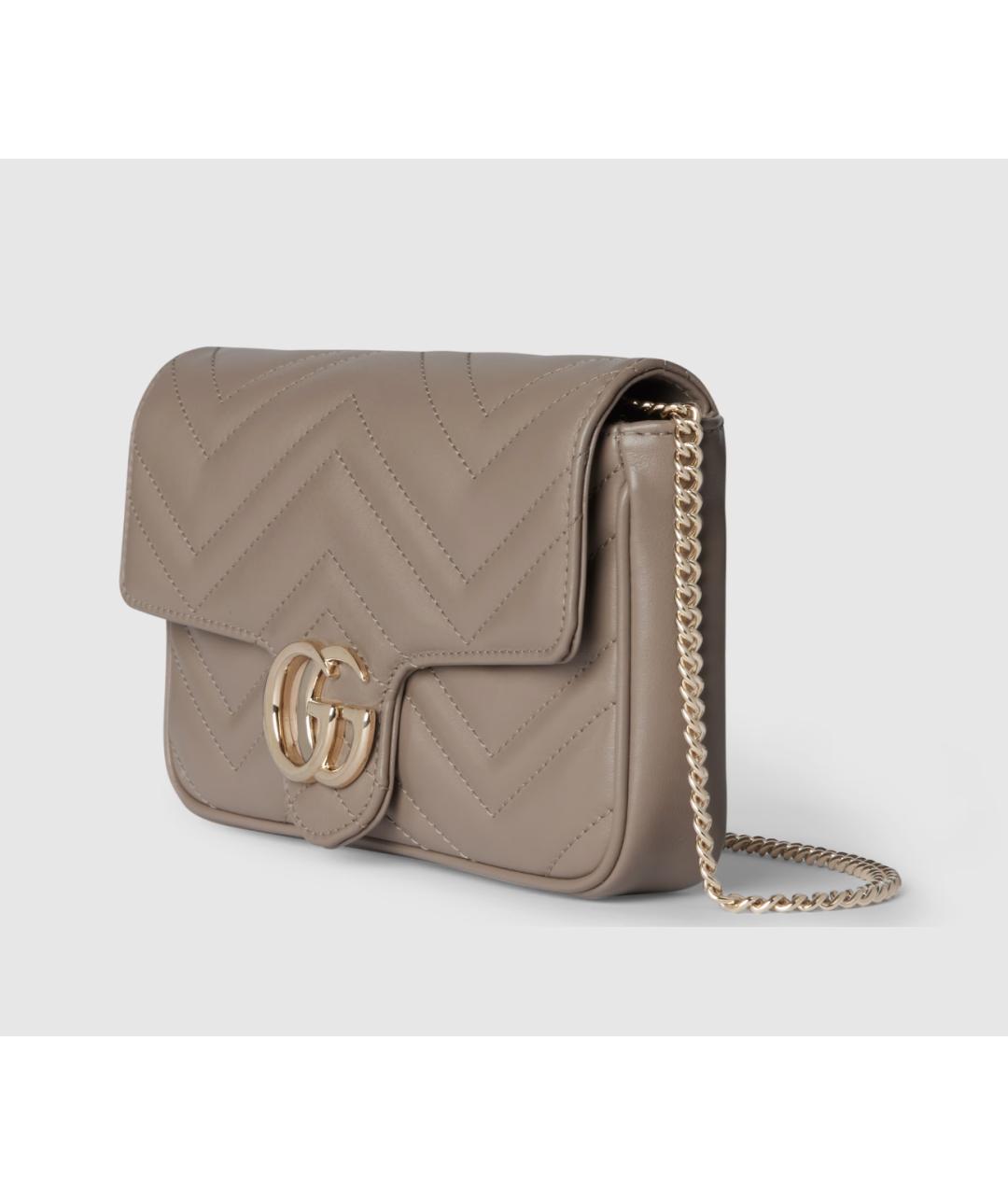 GUCCI Бежевая кожаная сумка через плечо, фото 2