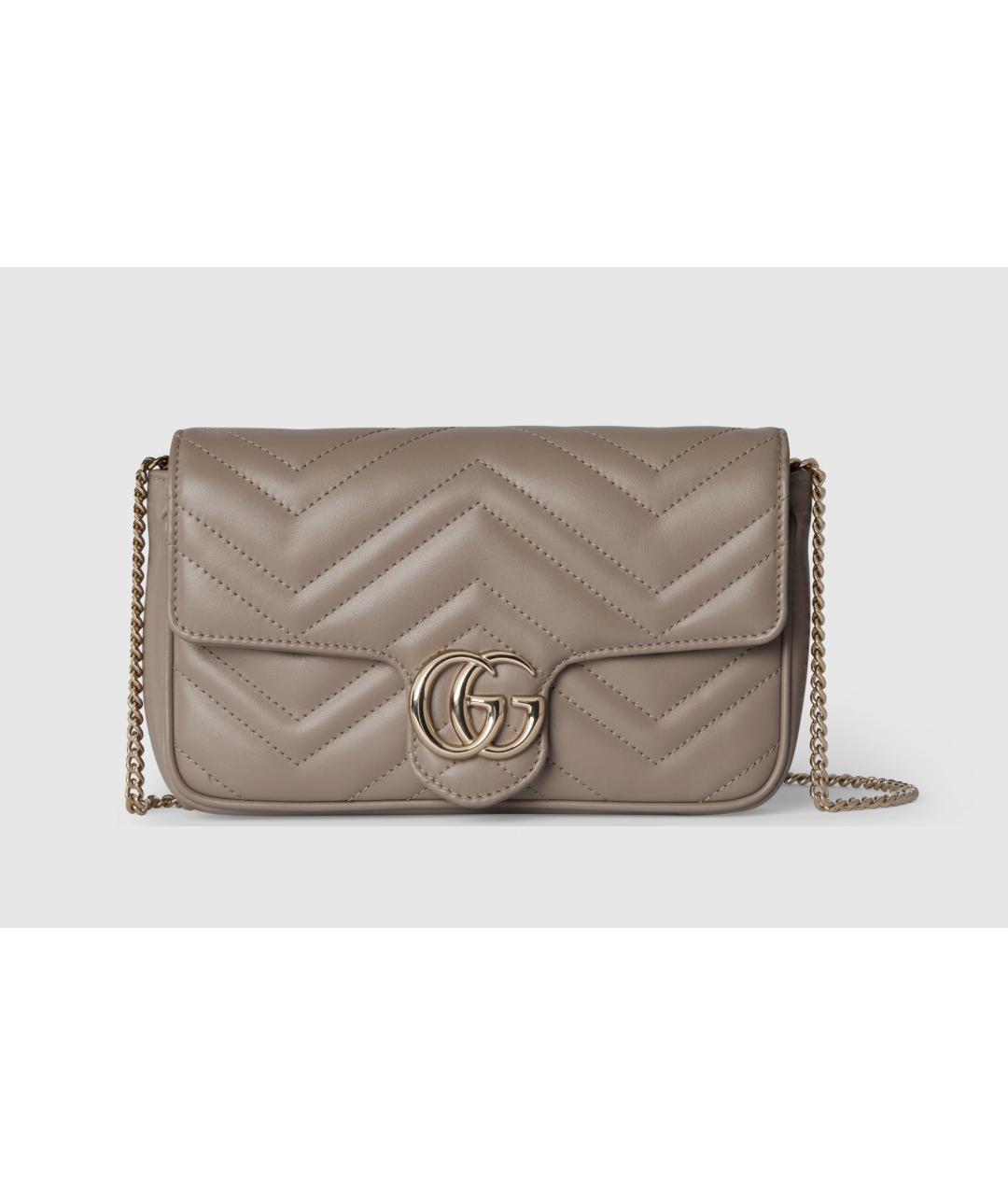 GUCCI Бежевая кожаная сумка через плечо, фото 3