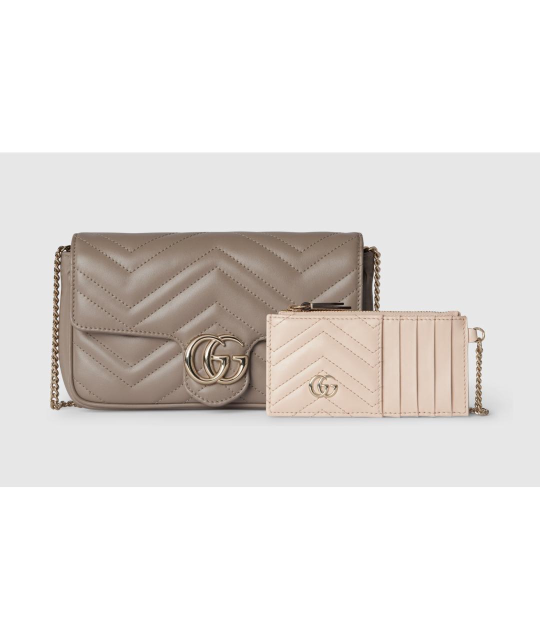 GUCCI Бежевая кожаная сумка через плечо, фото 5