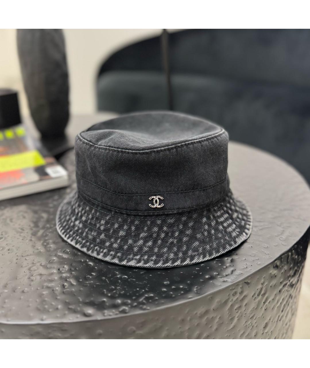 CHANEL Антрацитовая хлопковая панама, фото 3