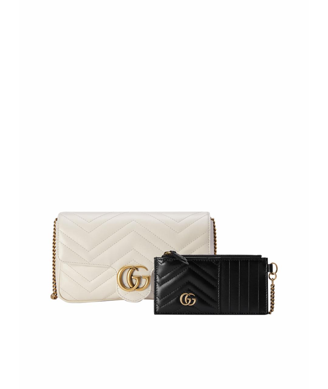 GUCCI Белая кожаная сумка через плечо, фото 6