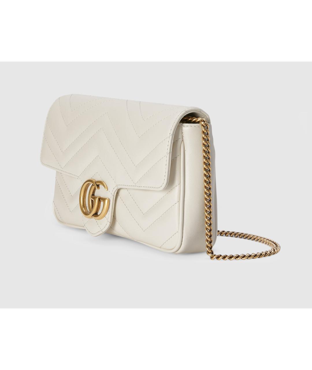 GUCCI Белая кожаная сумка через плечо, фото 2
