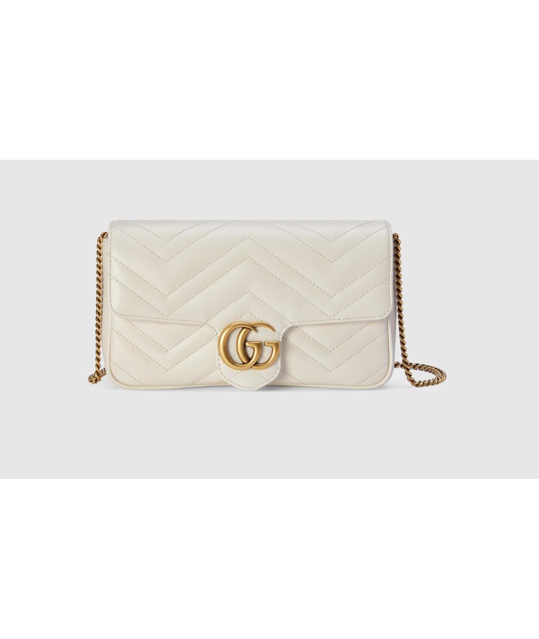 GUCCI Белая кожаная сумка через плечо, фото 3