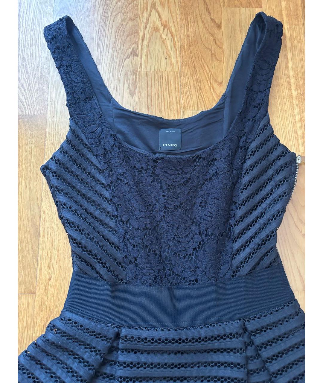 PINKO Черное полиэстеровое коктейльное платье, фото 4