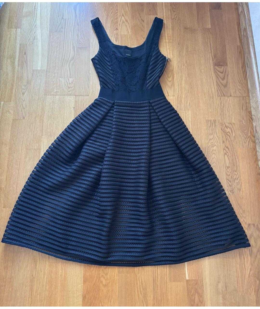 PINKO Черное полиэстеровое коктейльное платье, фото 6
