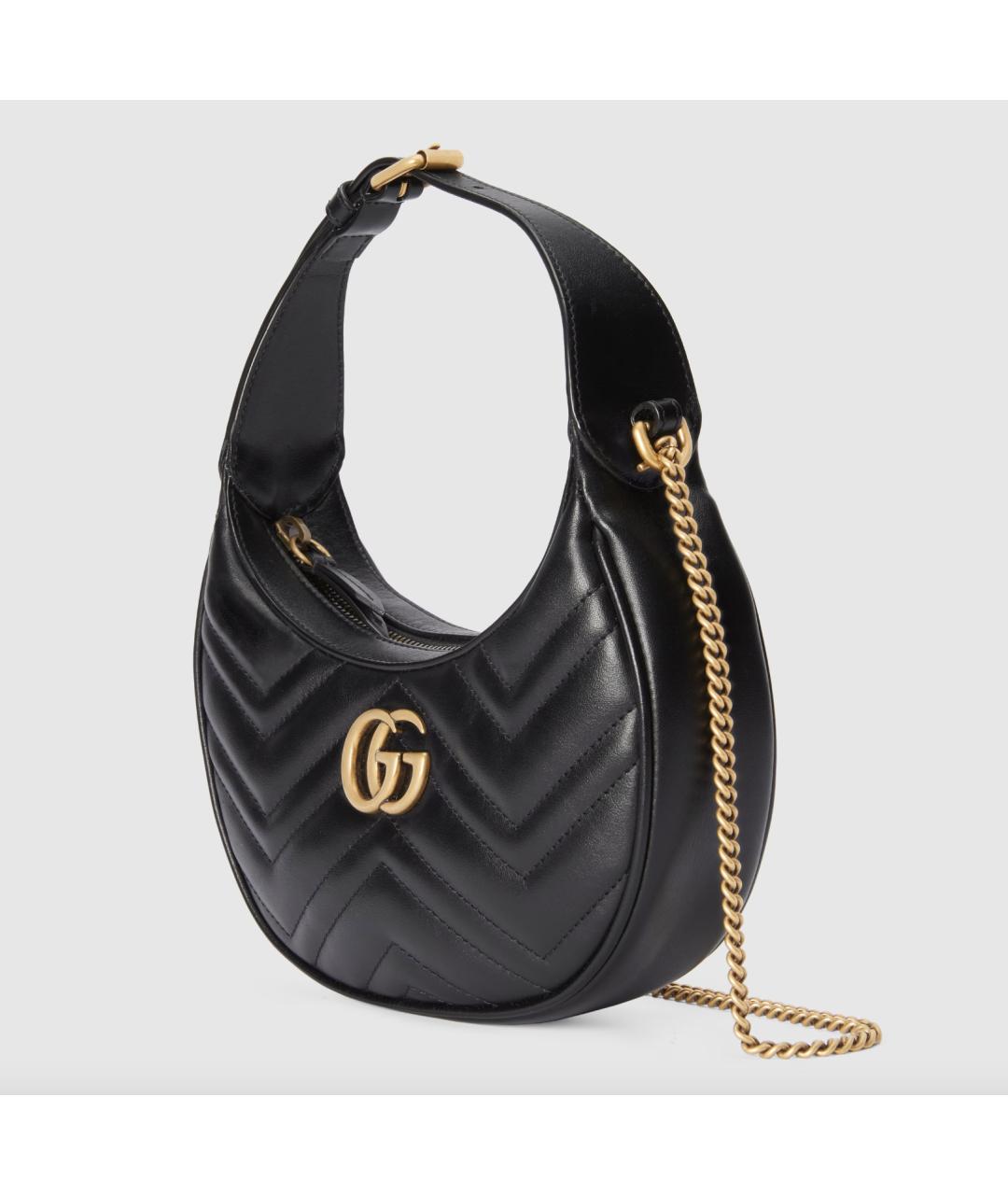 GUCCI Черная кожаная сумка через плечо, фото 2