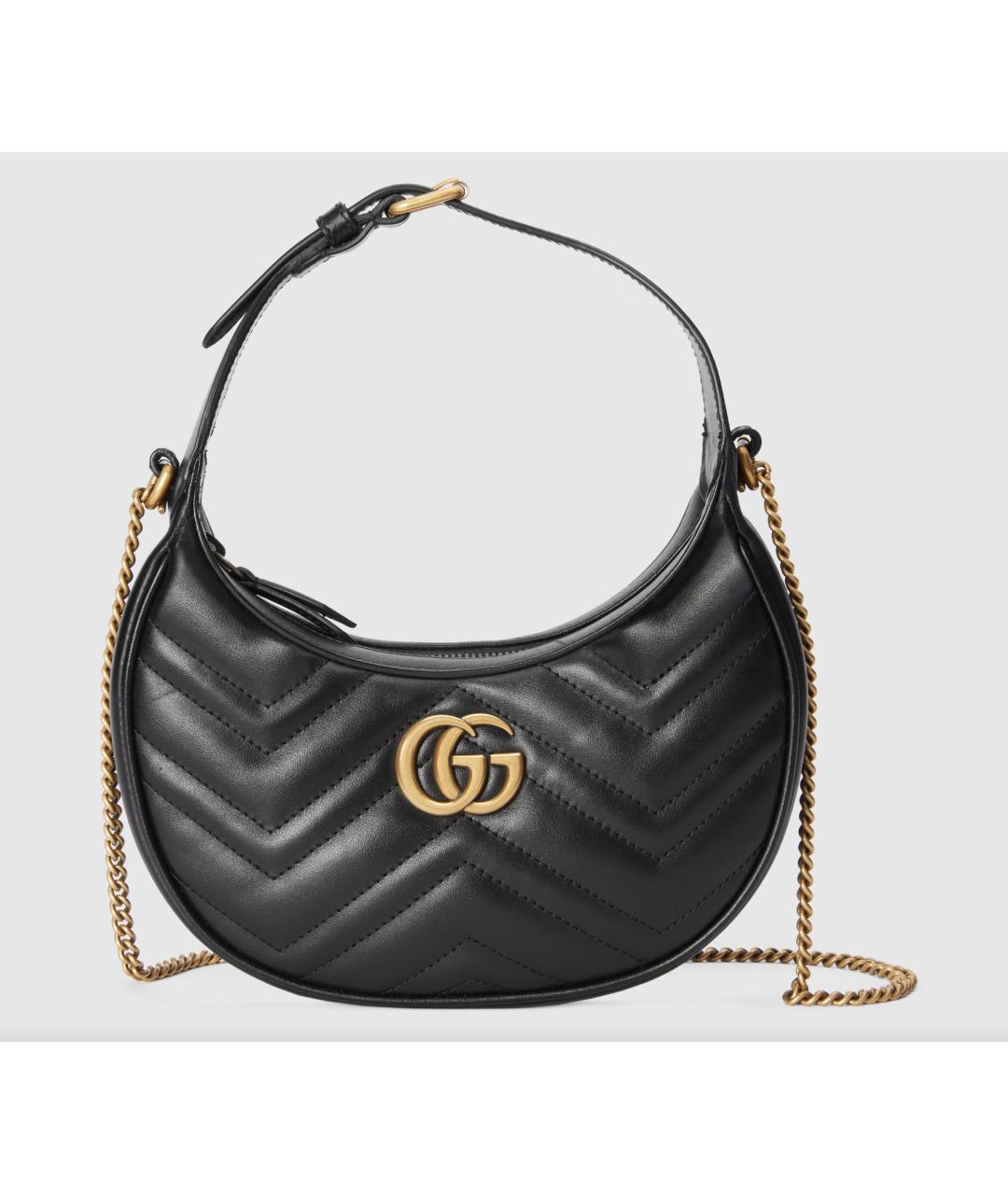 GUCCI Черная кожаная сумка через плечо, фото 8