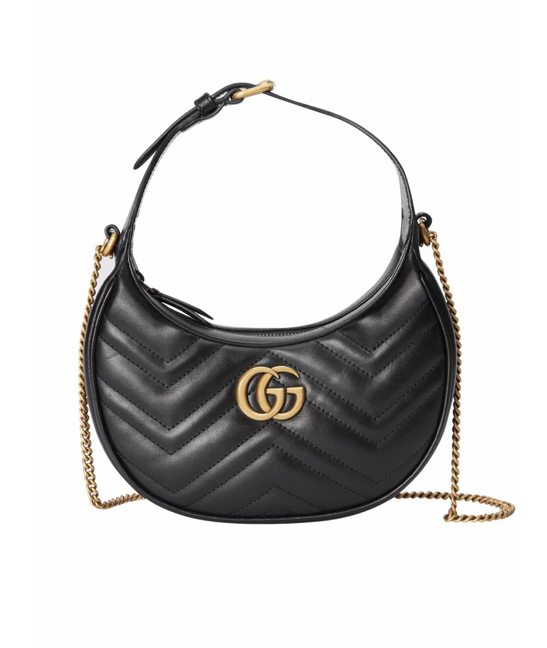 GUCCI Черная кожаная сумка через плечо, фото 1